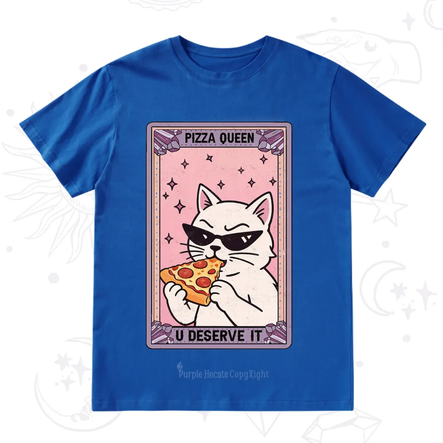 Purplehecate The Pizza Queen Cat Tarot T-Shirt