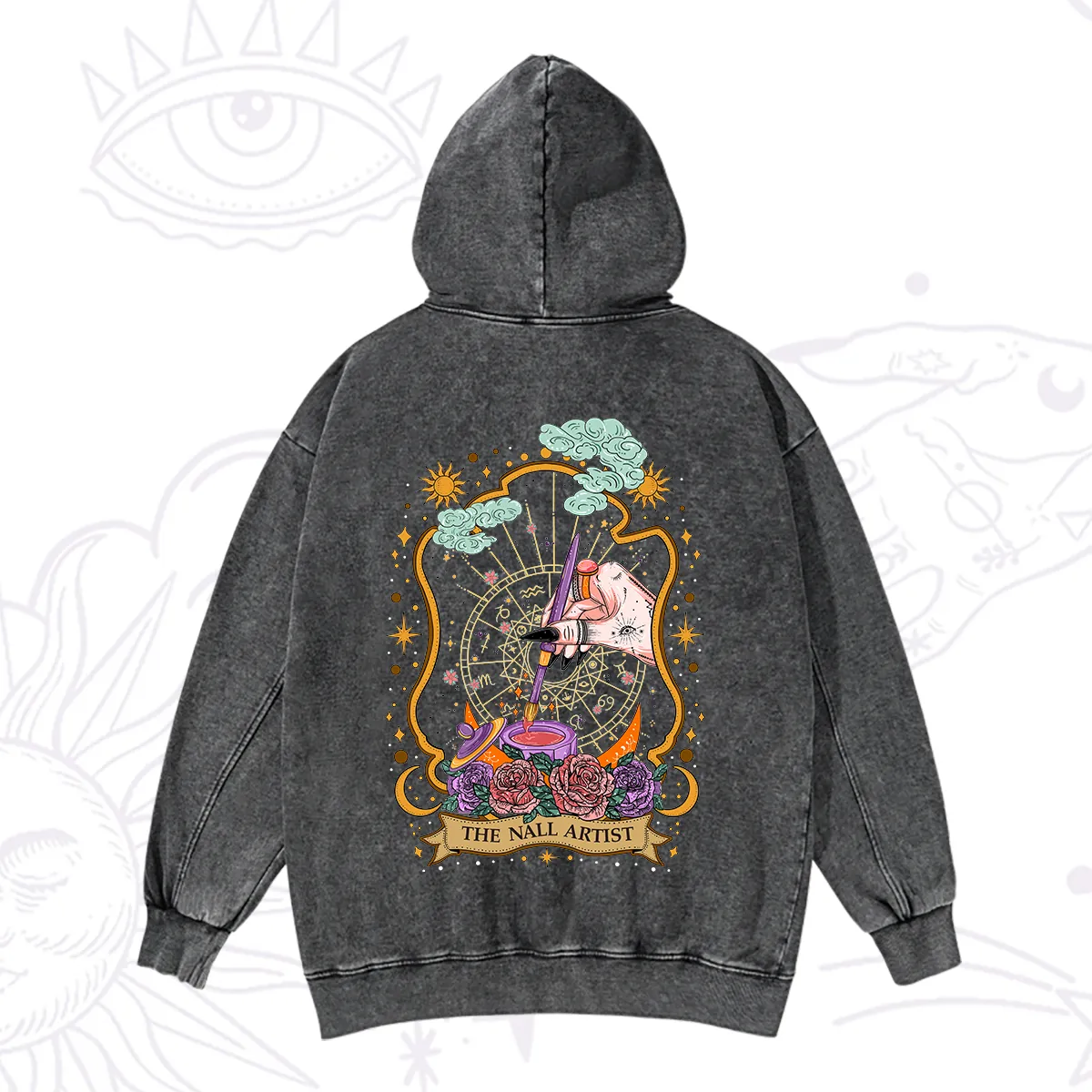 Purplehecate The Nail Artist Washed Hoodie