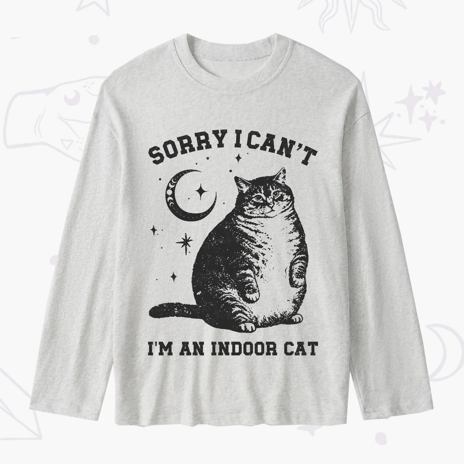 Purplehecate Sorry I Can't Go I'm an Indoor Cat Slub Long Sleeve T-Shirt