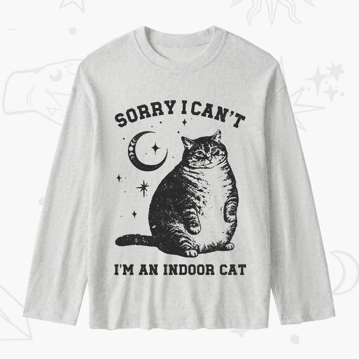 Purplehecate Sorry I Can't Go I'm an Indoor Cat Slub Long Sleeve T-Shirt