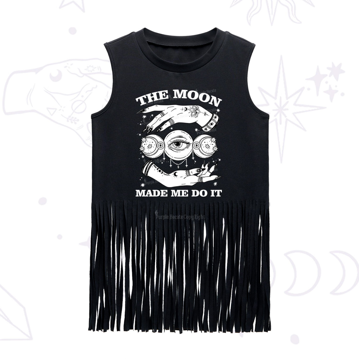 Purplehecate Funny The Moon Made Me Do It Fringe Tank Top