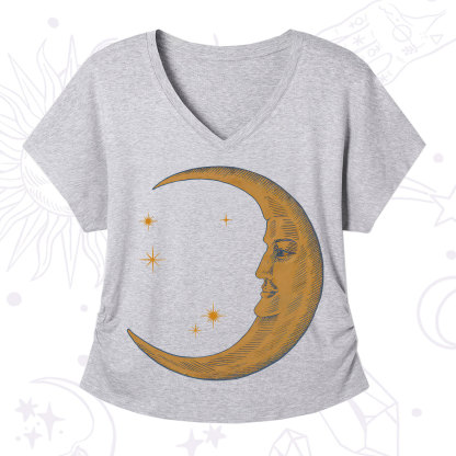 Purplehecate Celestial Moon V-Neck T-Shirt