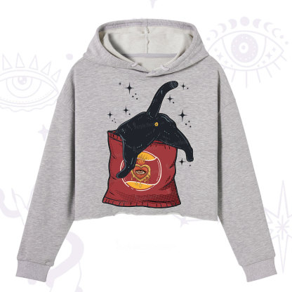 Purplehecate Curious Witch Cat Crop Hoodie