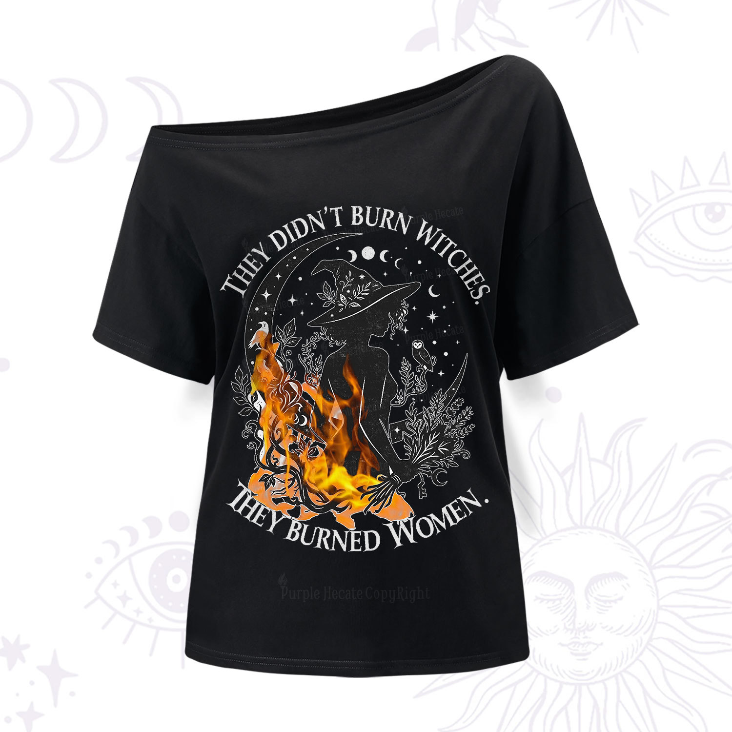 Purplehecate They Didn't Burn Witches One Shoulder T-Shir