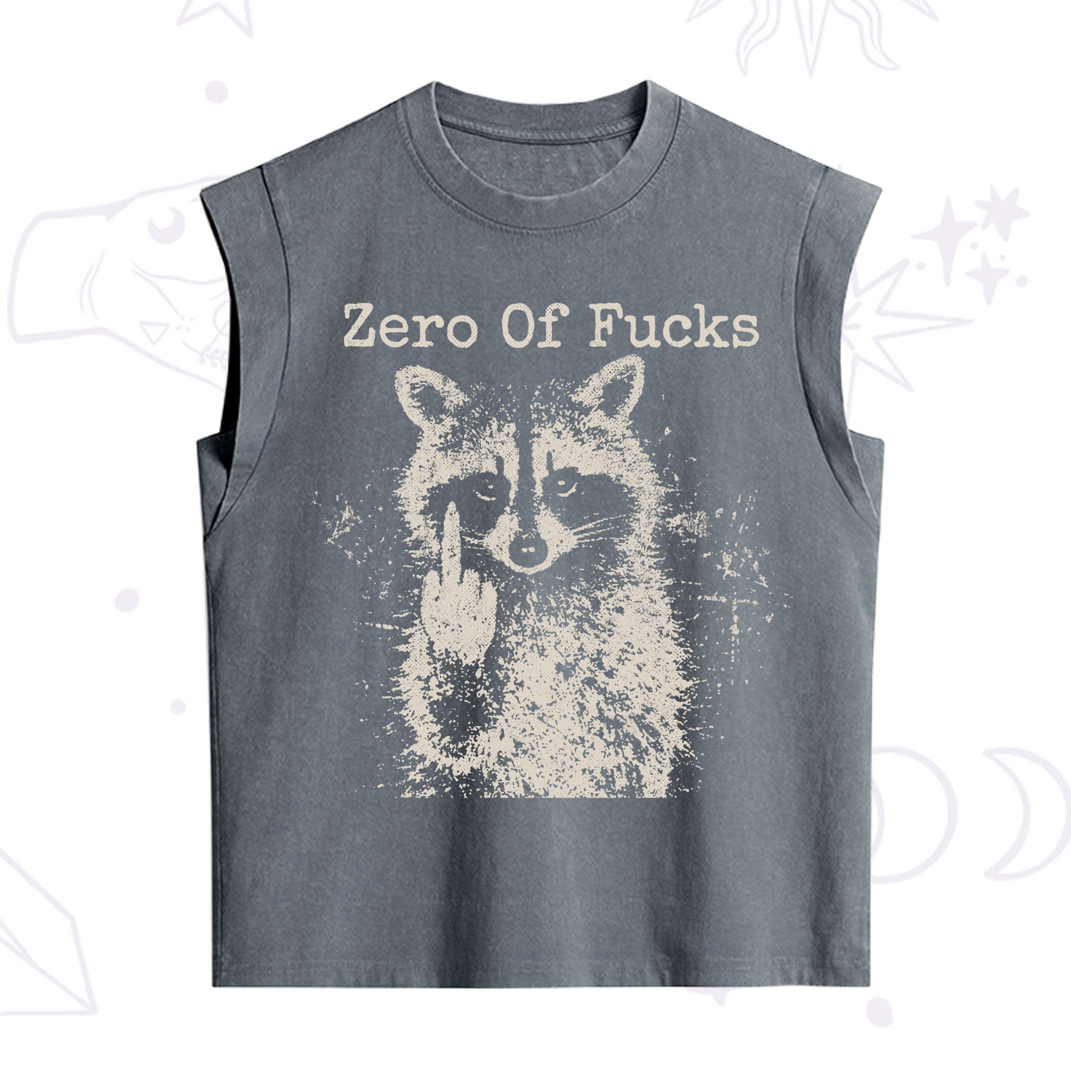 Purplehecate Zero Of Fucks Raccoon Vintage Washed Tank