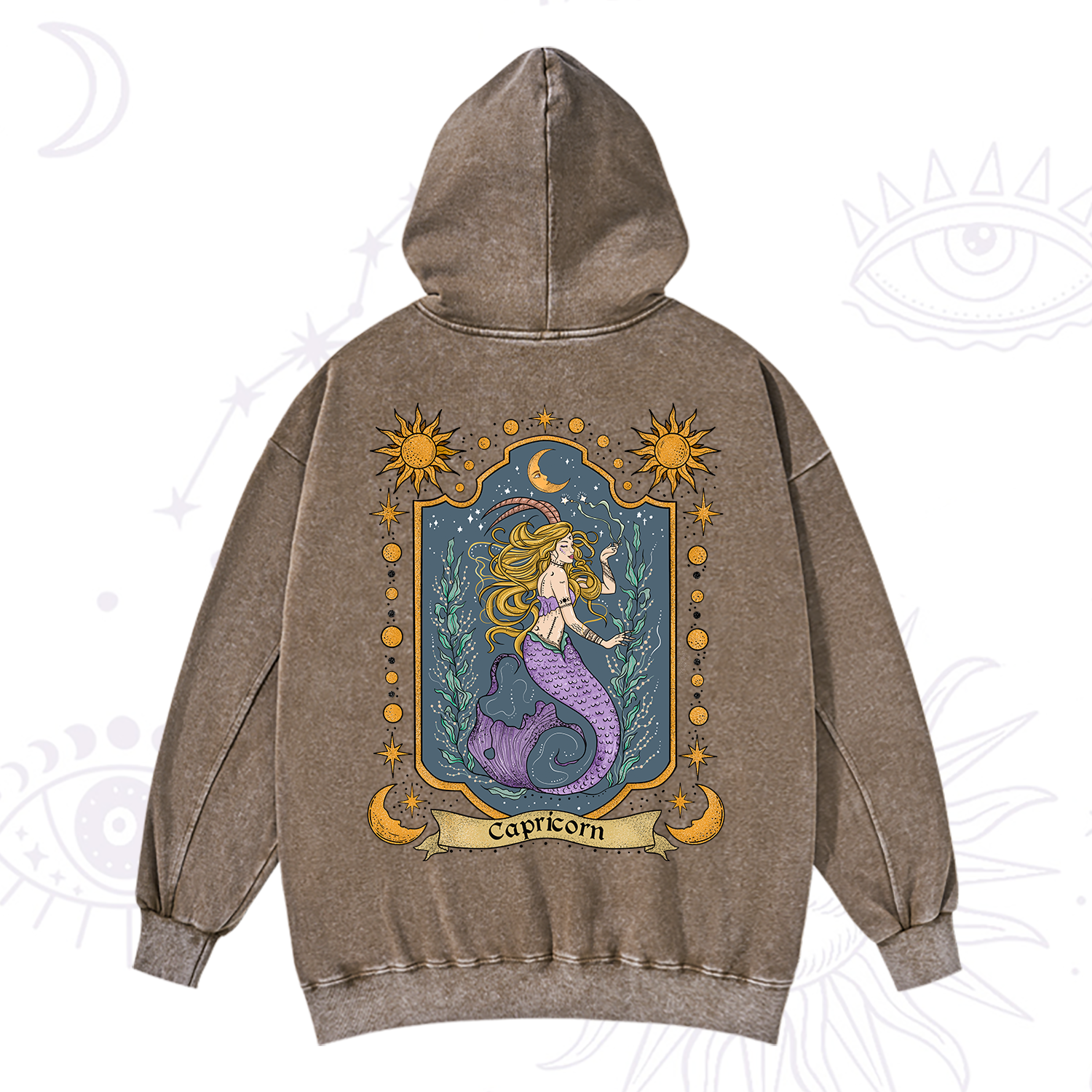 Purplehecate Capricorn Zodiac Washed Hoodie