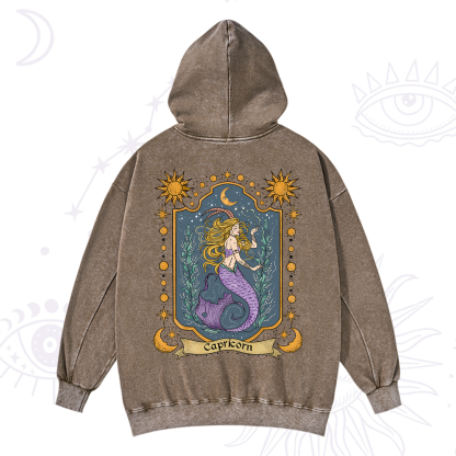 Purplehecate Capricorn Zodiac Washed Hoodie