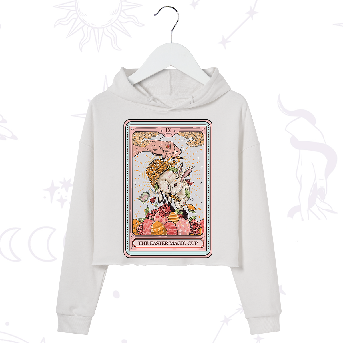 Purplehecate The Easter Magic Cup Tarot Crop Hoodie