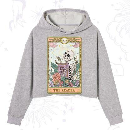 Purplehecate The Reader Occult Tarot Skeleton Crop Hoodie