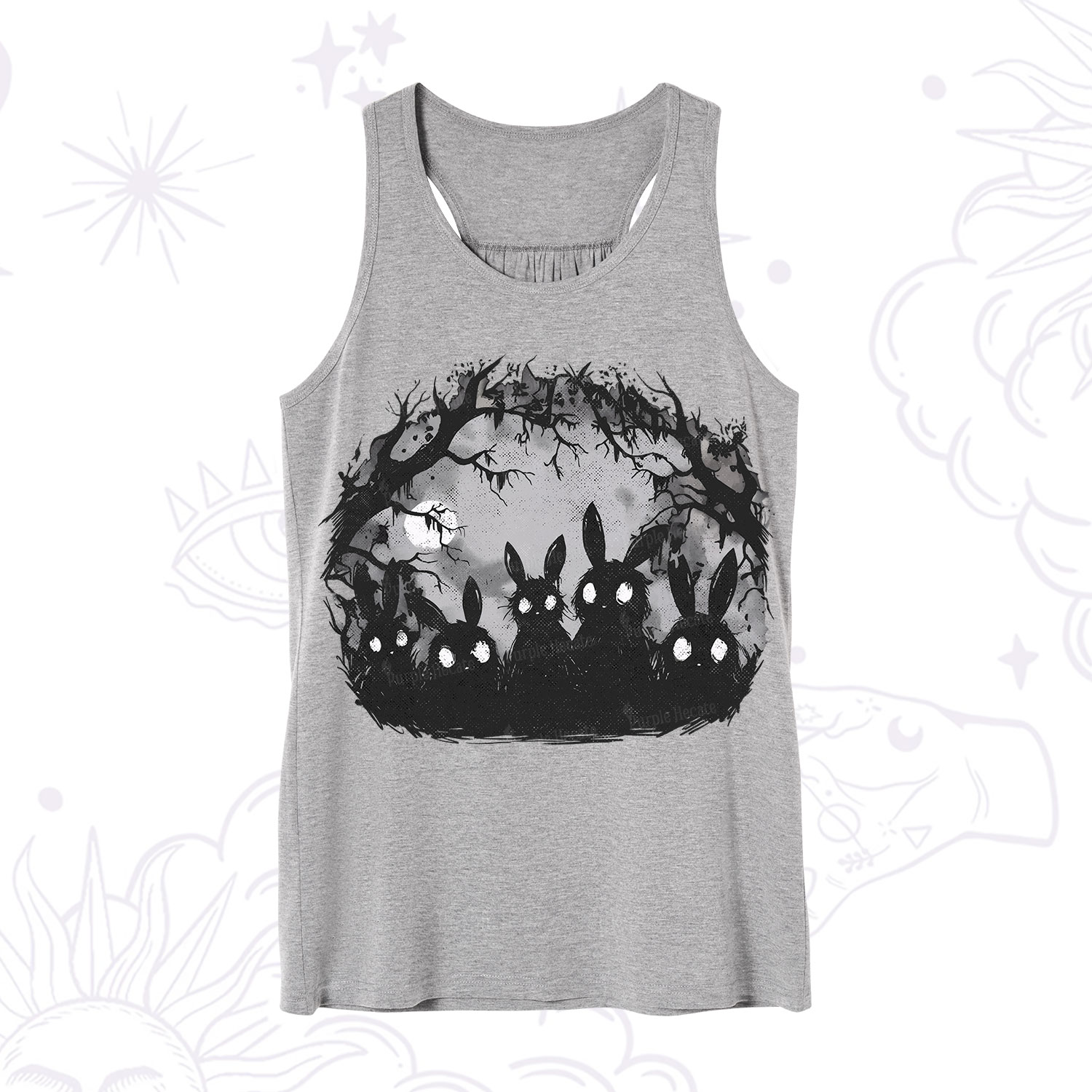 Purplehecate Creepy Weirdcore Bunny Tank