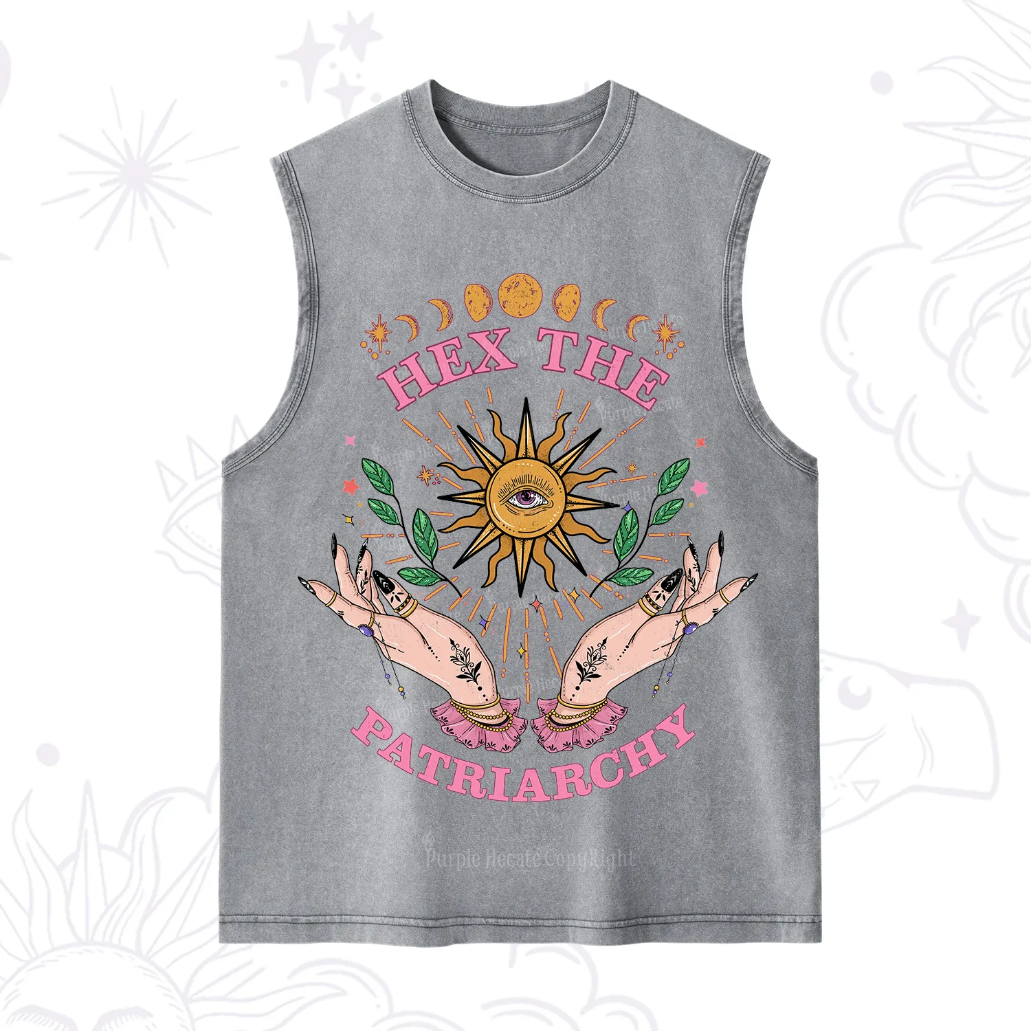Purplehecate Hex The Patriarchy Witchy Washed Tank