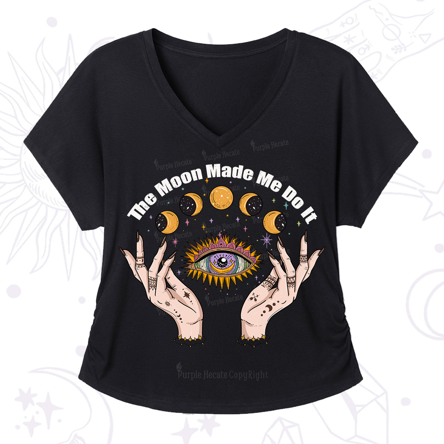Purplehecate The Moon Made Me Do It V-Neck T-Shirt