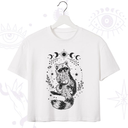 Purplehecate Lunar Magic Raccoon Crop T-Shirt