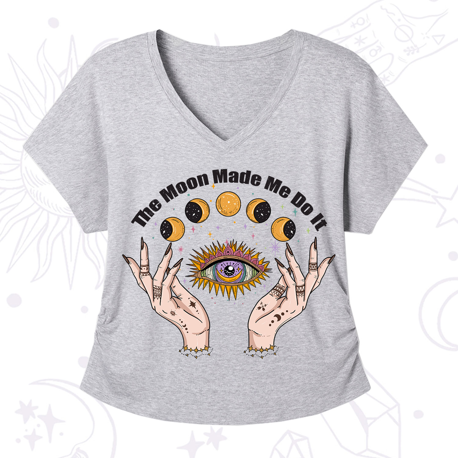 Purplehecate The Moon Made Me Do It V-Neck T-Shirt