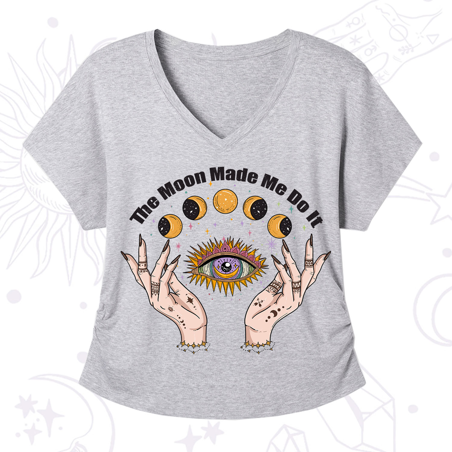 Purplehecate The Moon Made Me Do It V-Neck T-Shirt