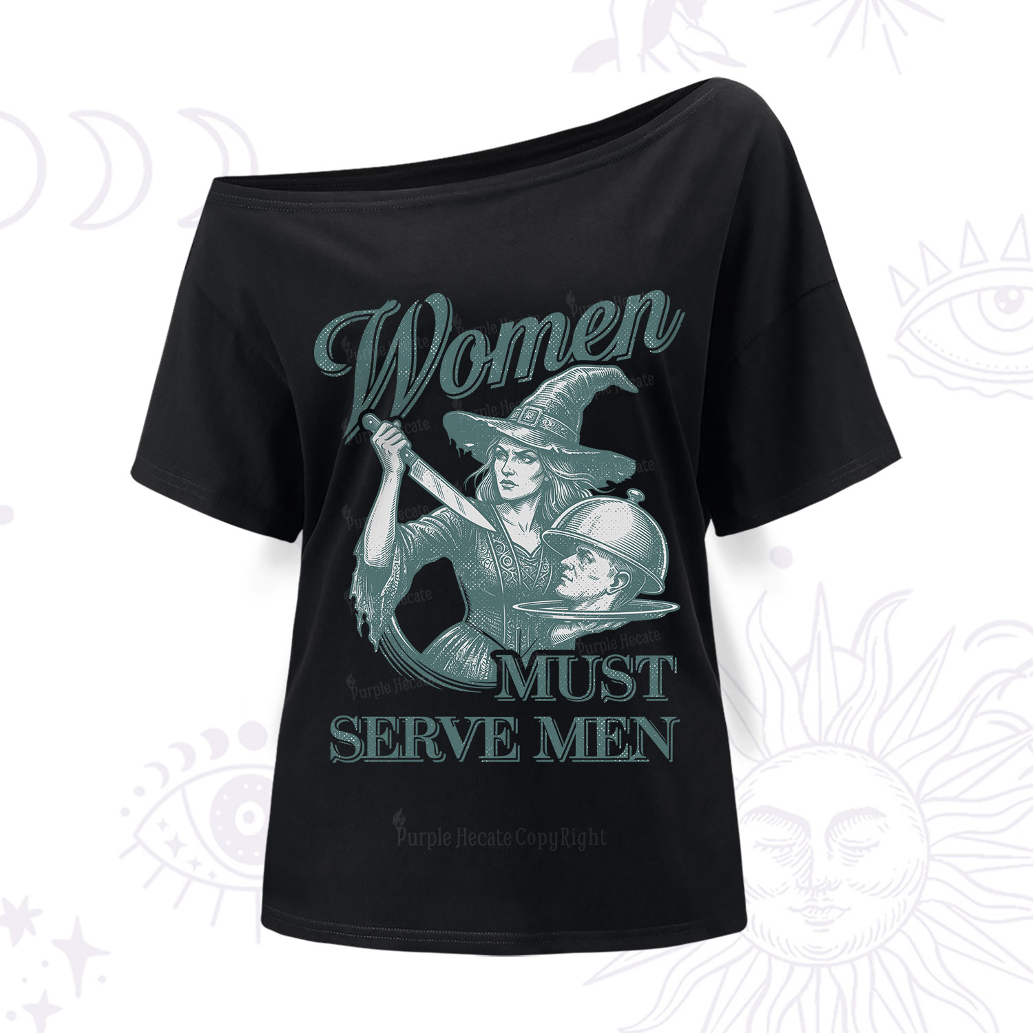 Purplehecate Women Must Serve Men One Shoulder T-Shirt