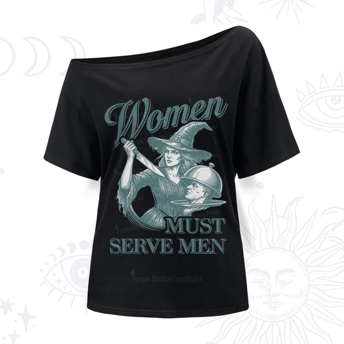 Purplehecate Women Must Serve Men One Shoulder T-Shirt