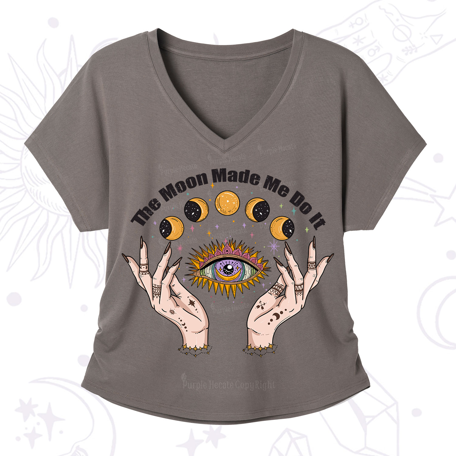 Purplehecate The Moon Made Me Do It V-Neck T-Shirt