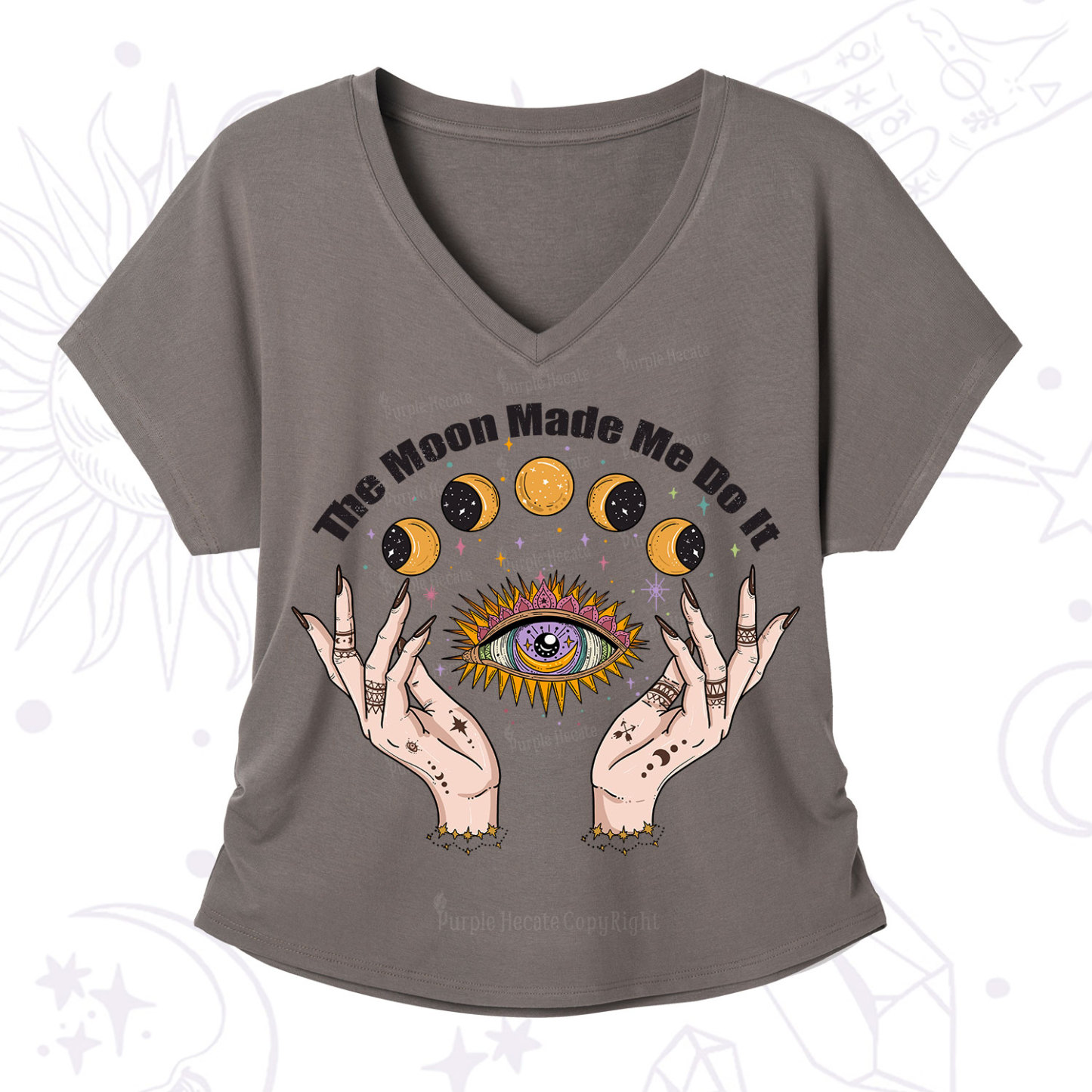 Purplehecate The Moon Made Me Do It V-Neck T-Shirt