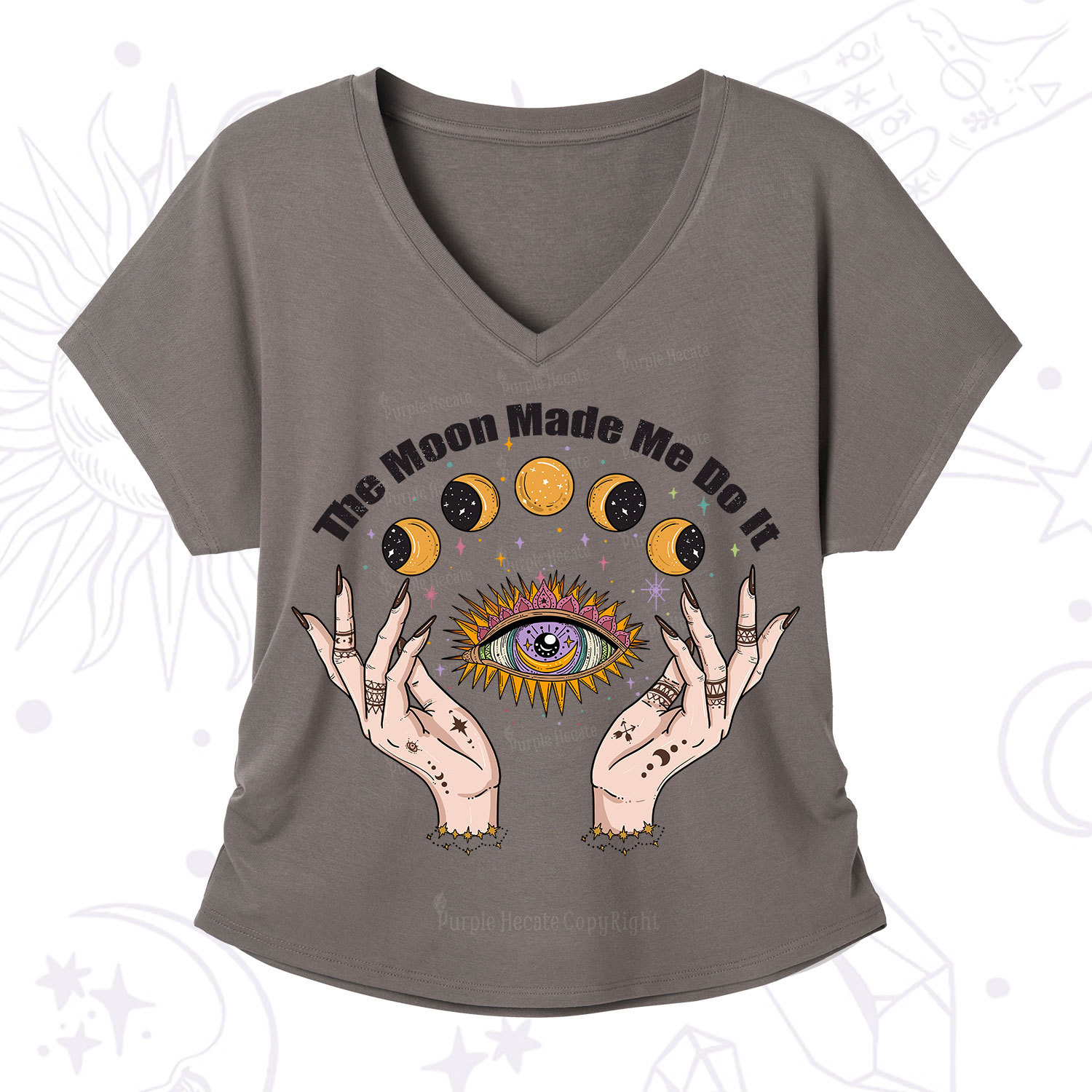 Purplehecate The Moon Made Me Do It V-Neck T-Shirt
