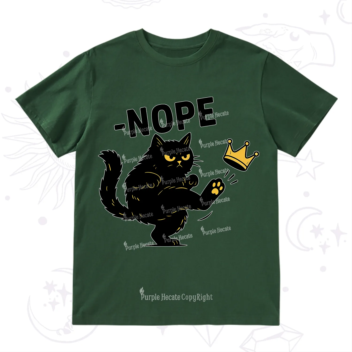 Purplehecate No Kings Black Cat T-Shirt