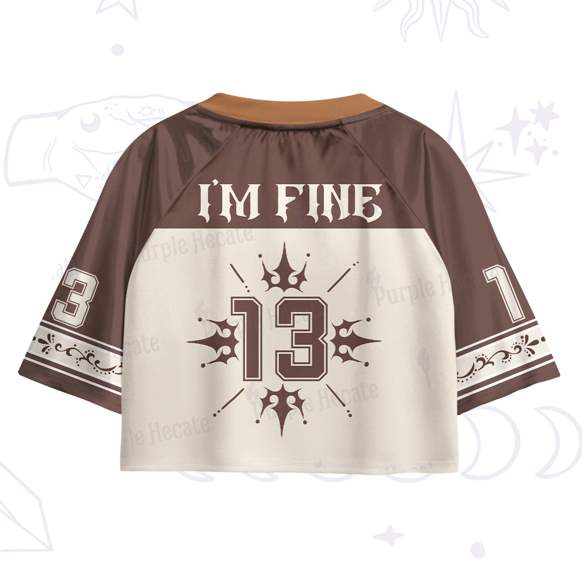 Purplehecate I'm Fine Crop Jersey Top