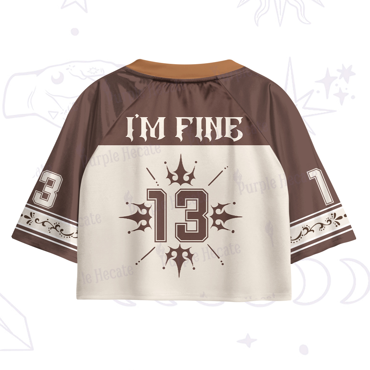 Purplehecate I'm Fine Crop Jersey Top