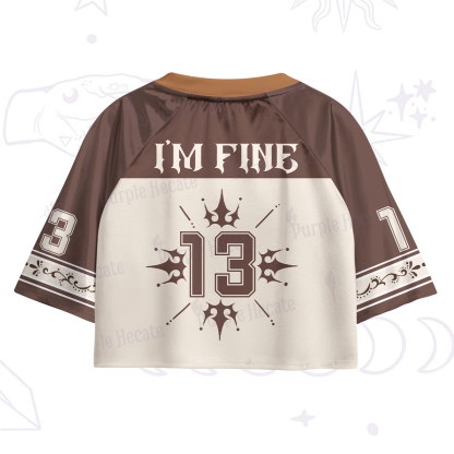 Purplehecate I'm Fine Crop Jersey Top