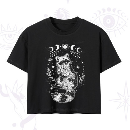 Purplehecate Lunar Magic Raccoon Crop T-Shirt