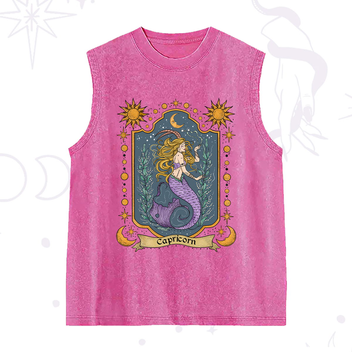Purplehecate Capricorn Zodiac Washed Tank