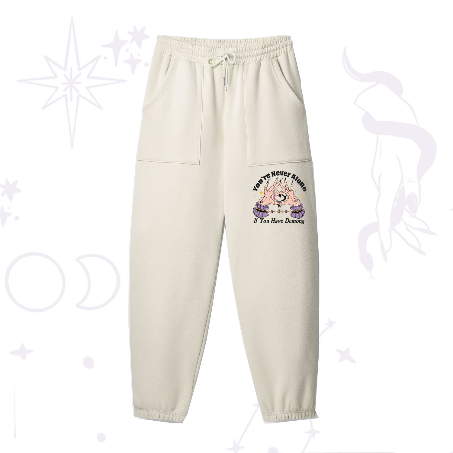 Purplehecate You're Never Alone If You Have Demons Fleece Sweatpants