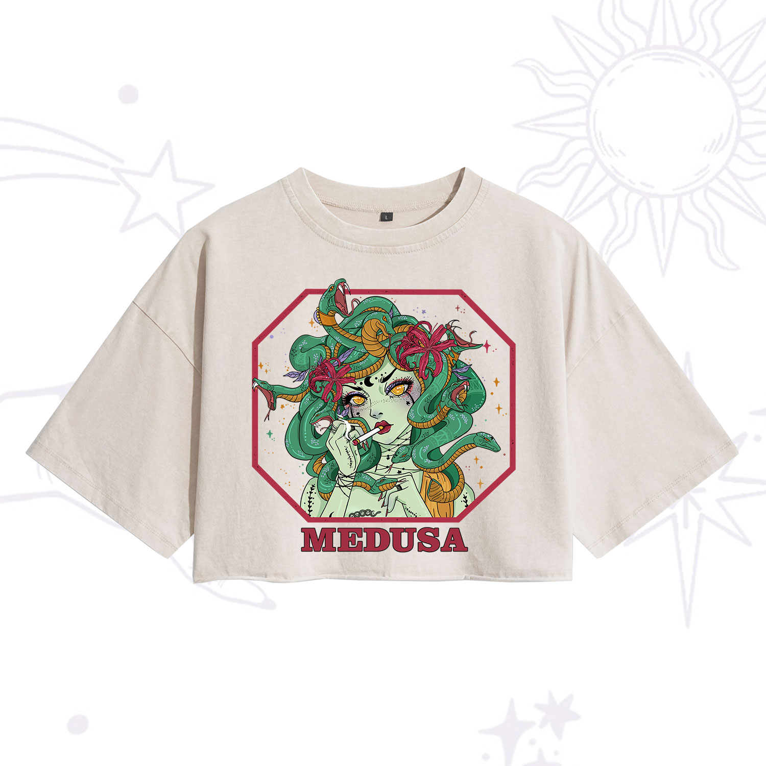 [Copy]Purplehecate The Team Trash Raccoon & Possum Tarot Washed Cropped T-Shirt