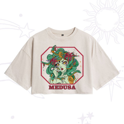 [Copy]Purplehecate The Team Trash Raccoon & Possum Tarot Washed Cropped T-Shirt