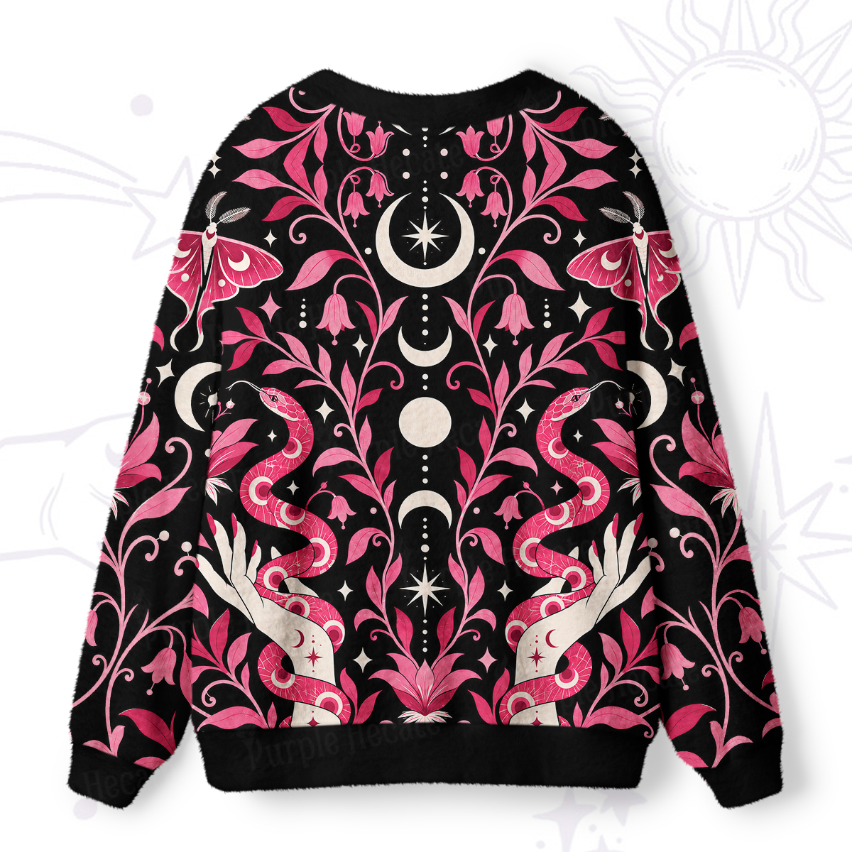 Purplehecate Moonlit Serpent Spell Ugly Cardigan Sweaters
