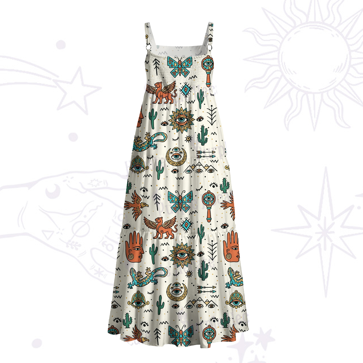 Purplehecate Mystic Desert Spirit Wide Straps Maxi Dress