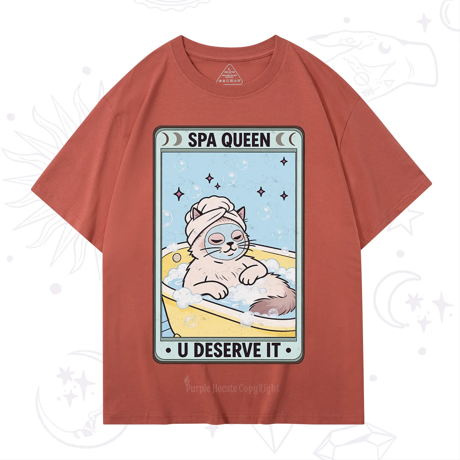 Purplehecate The Spa Queen Cat Tarot T-Shirt