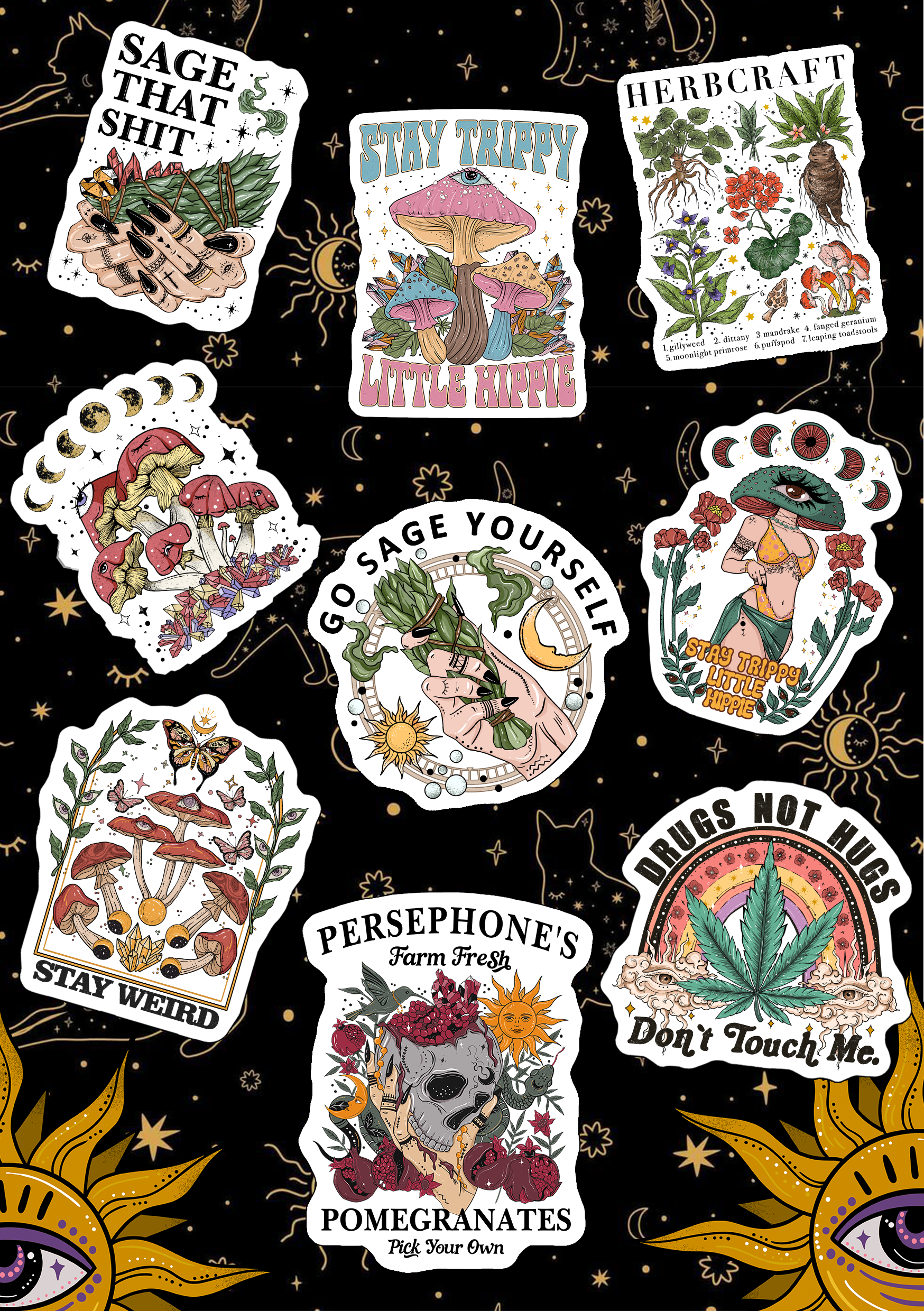Purplehecate Favorite Plants Stickers Pack Of 9