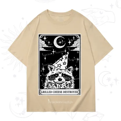Purplehecate The Grilled Cheese Destroyer Tarot Raccoon T-Shirt