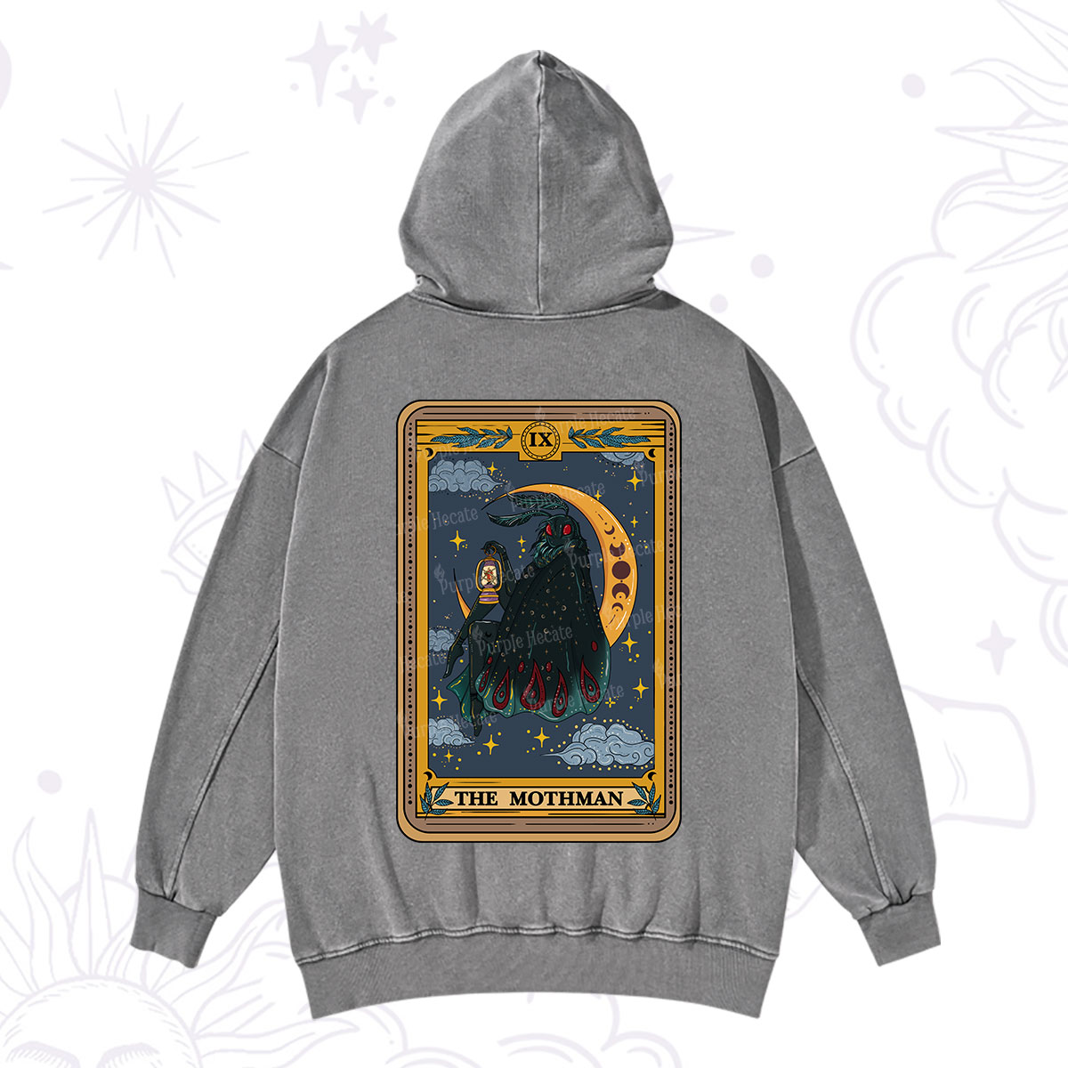 Purplehecate The Mothmen Tarot Washed Hoodie