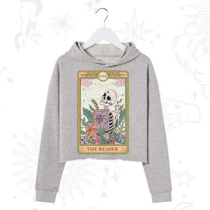 Purplehecate The Reader Occult Tarot Skeleton Crop Hoodie