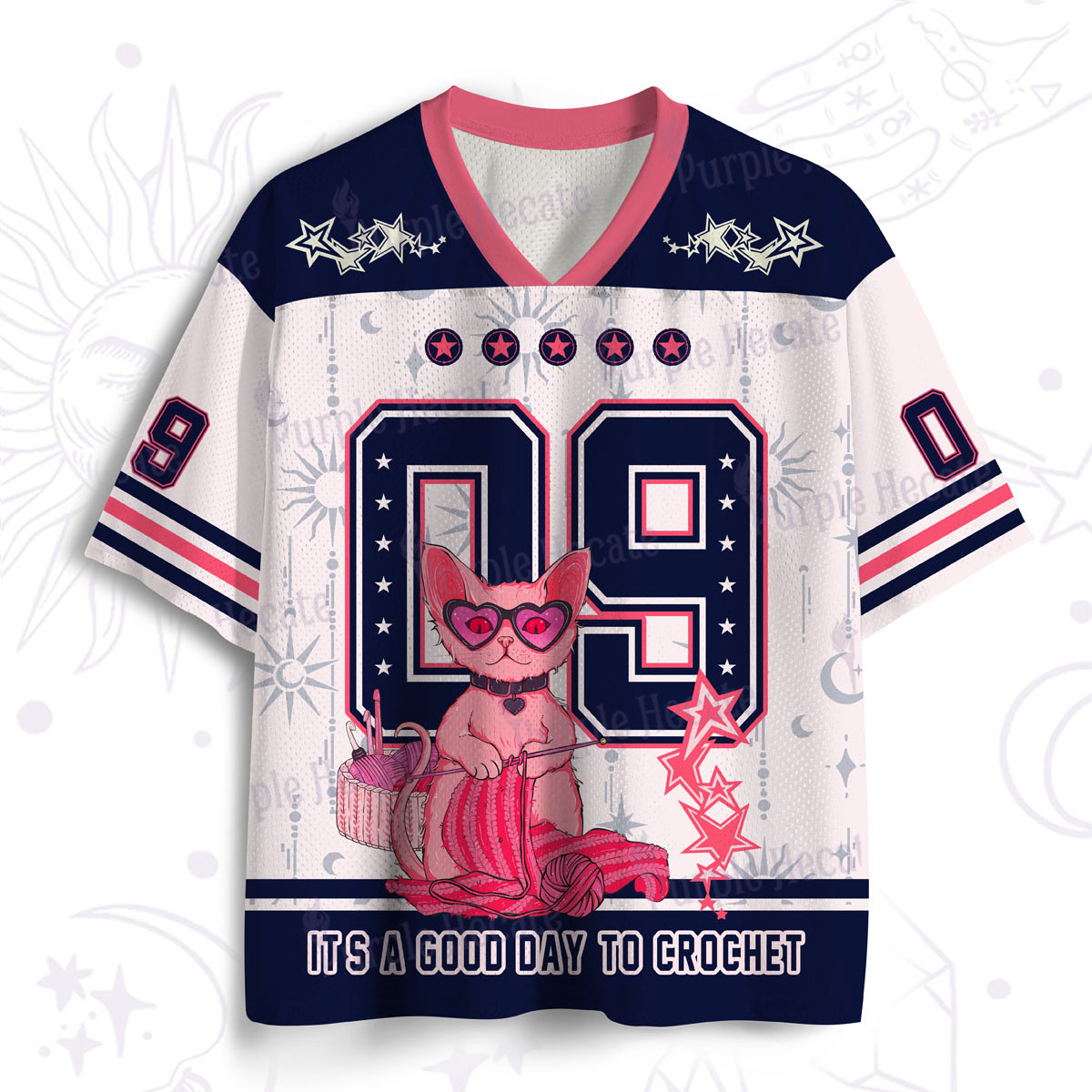 Purplehecate It's A Good Day To Crochet Mesh Jersey