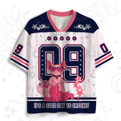 Purplehecate It's A Good Day To Crochet Mesh Jersey