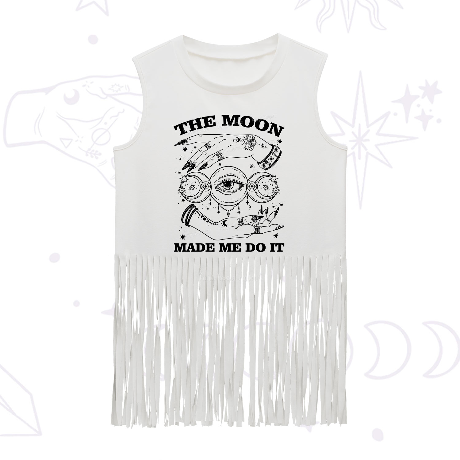 Purplehecate Funny The Moon Made Me Do It Fringe Tank Top