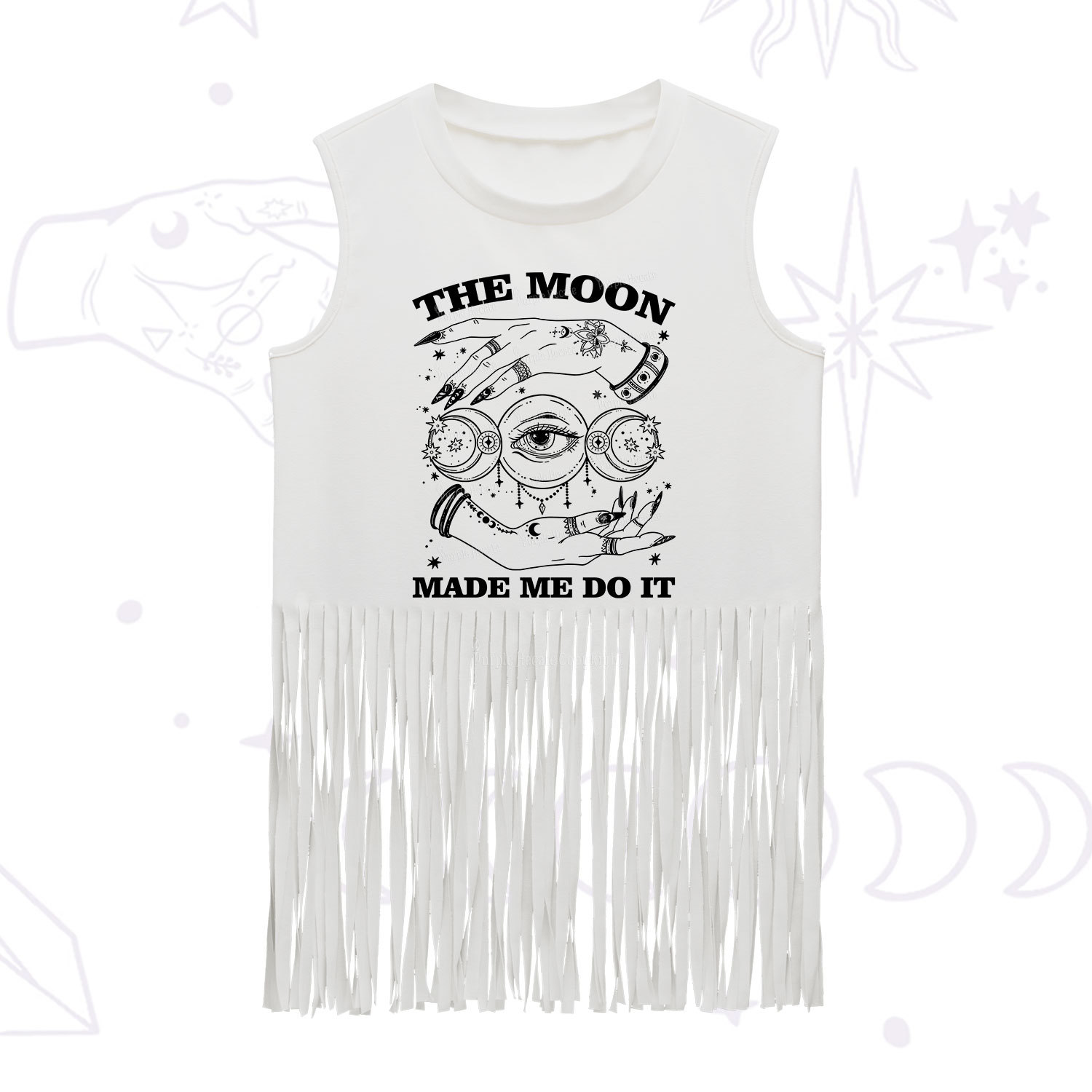 Purplehecate Funny The Moon Made Me Do It Fringe Tank Top