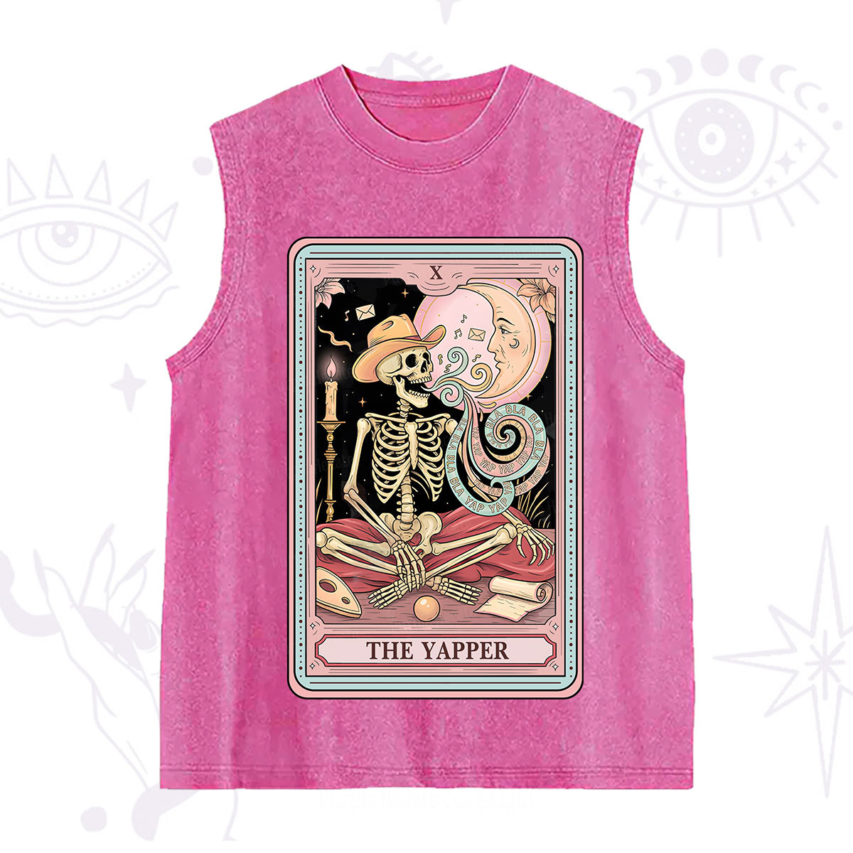 Purplehecate The Skeleton Yapper Tarot Washed Tank