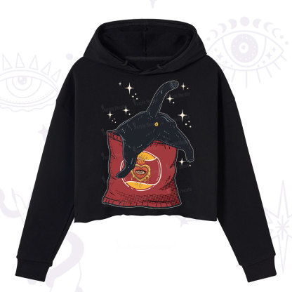 Purplehecate Curious Witch Cat Crop Hoodie