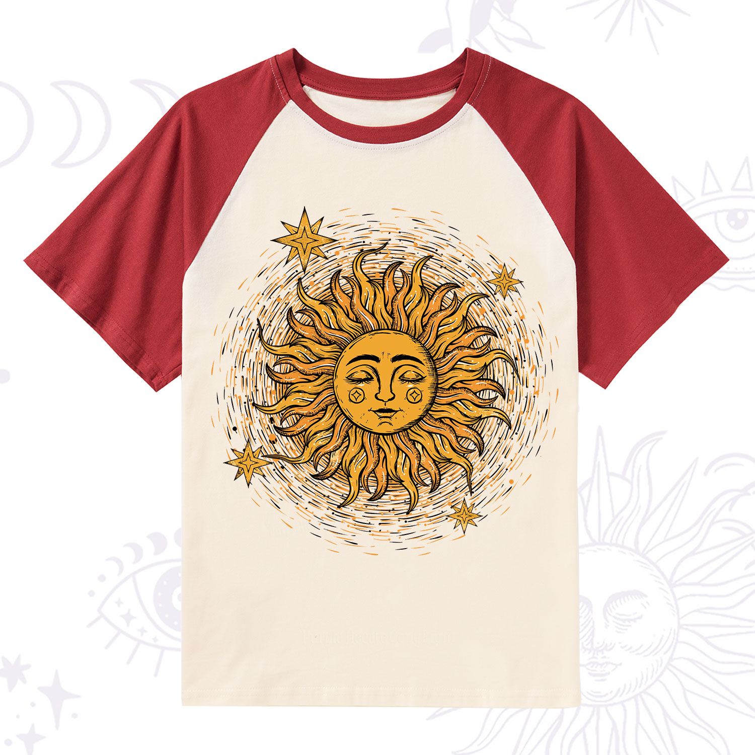 [Copy]Purplehecate The Reader Tarot Raglan Short Sleeve T‑Shirt