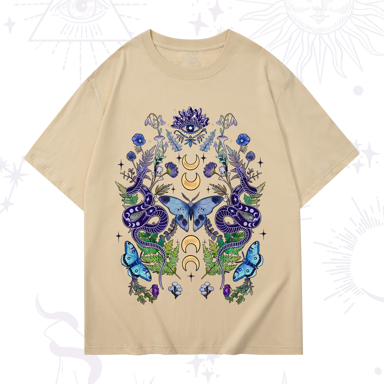 Purplehecate Moon Moth Witchery T-Shirt