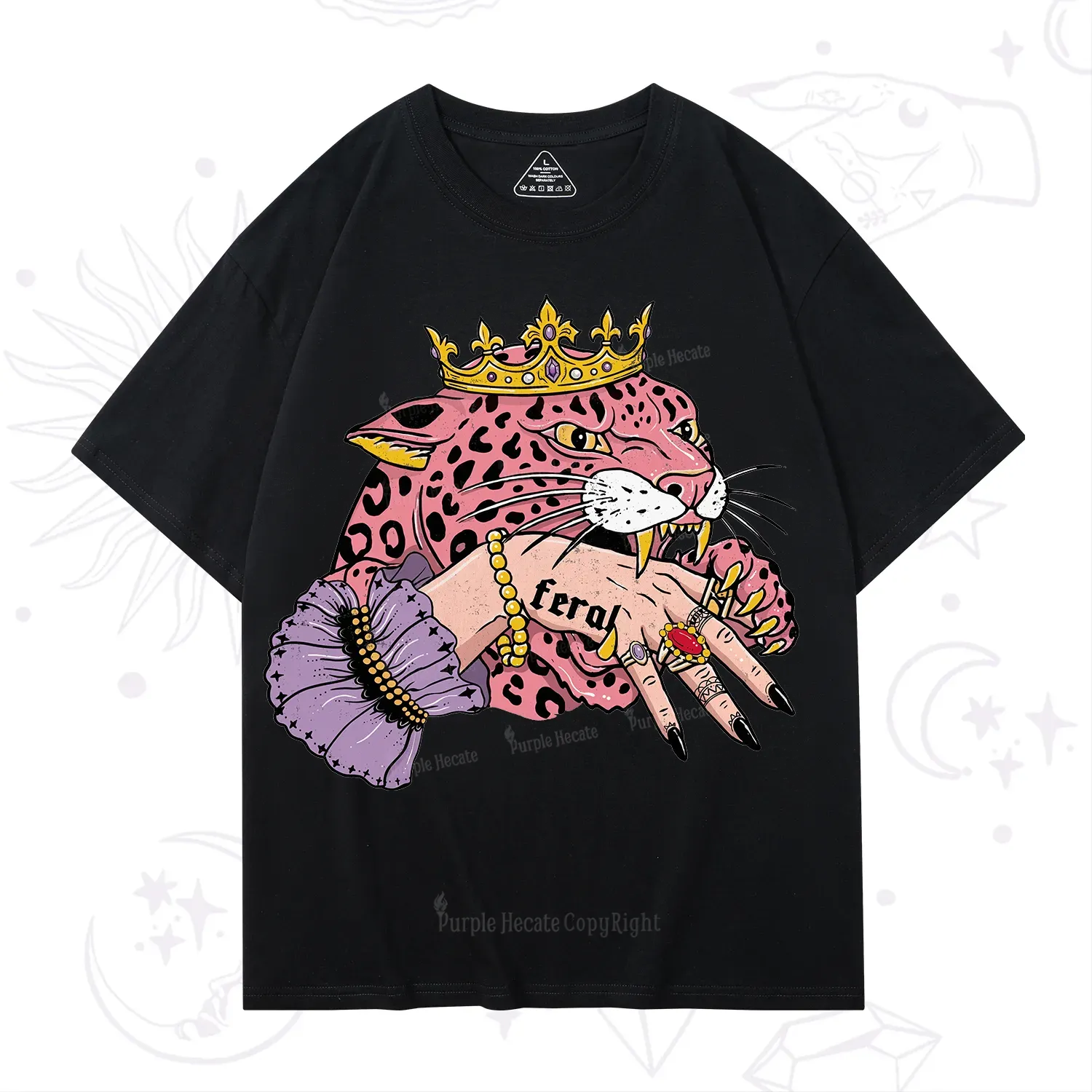 Purplehecate Feral Queen Pink Leopard T-Shirt