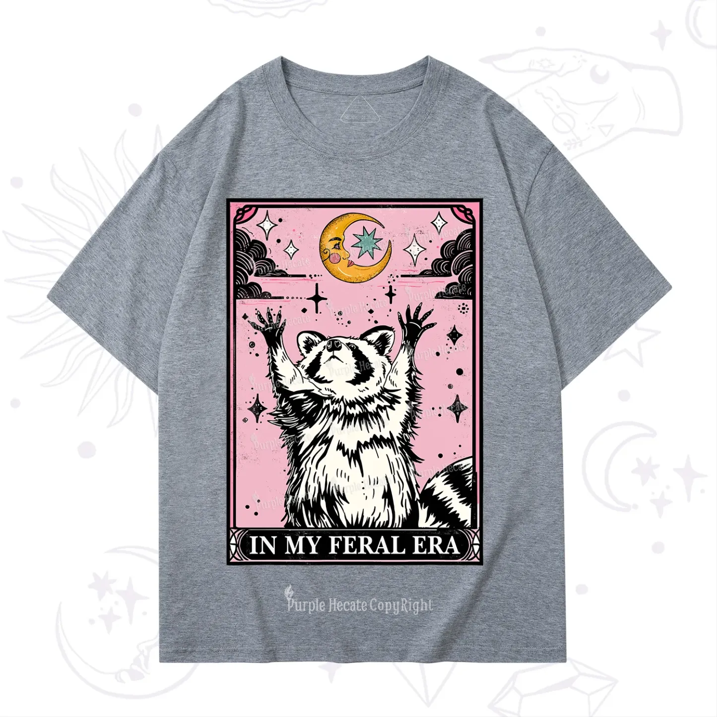 Purplehecate The In My Feral Era Tarot Raccoon T-Shirt